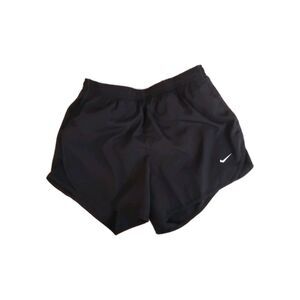 NIKE DRI-FIT L Girls Black Stretch Waist Lightweight Running Shorts Lined